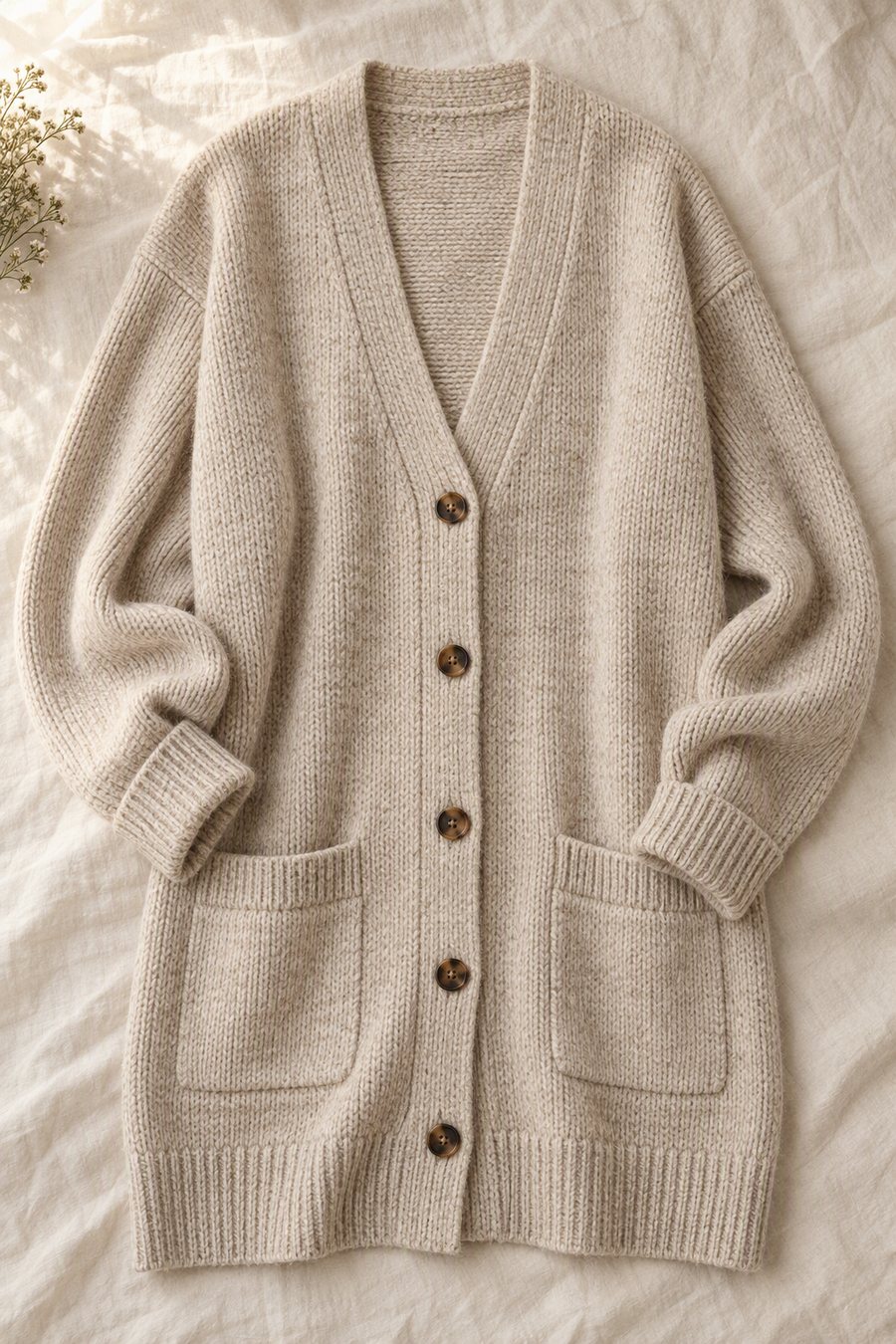 Oatmeal oversized longline cardigan